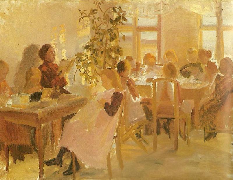 Anna Ancher en syskole i skagen oil painting picture